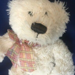 Gund Aiden 9" plush cream off white teddy bear beanbag tush 015387 shaggy soft